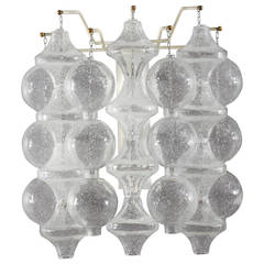 Eight Crystal Glass "Tulipan" Wall Sconces by J.T. Kalmar, 1960