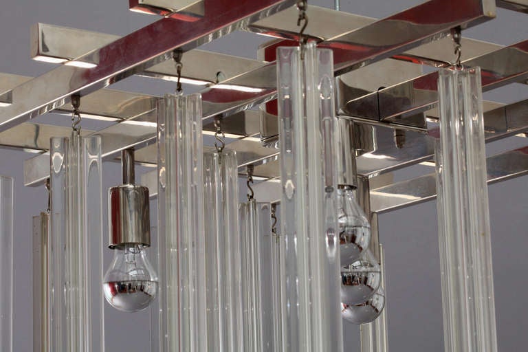 Austrian Four Amazing Crystal Glass Ceiling Lamps, Architect H.Thurnher, Austria, 1972