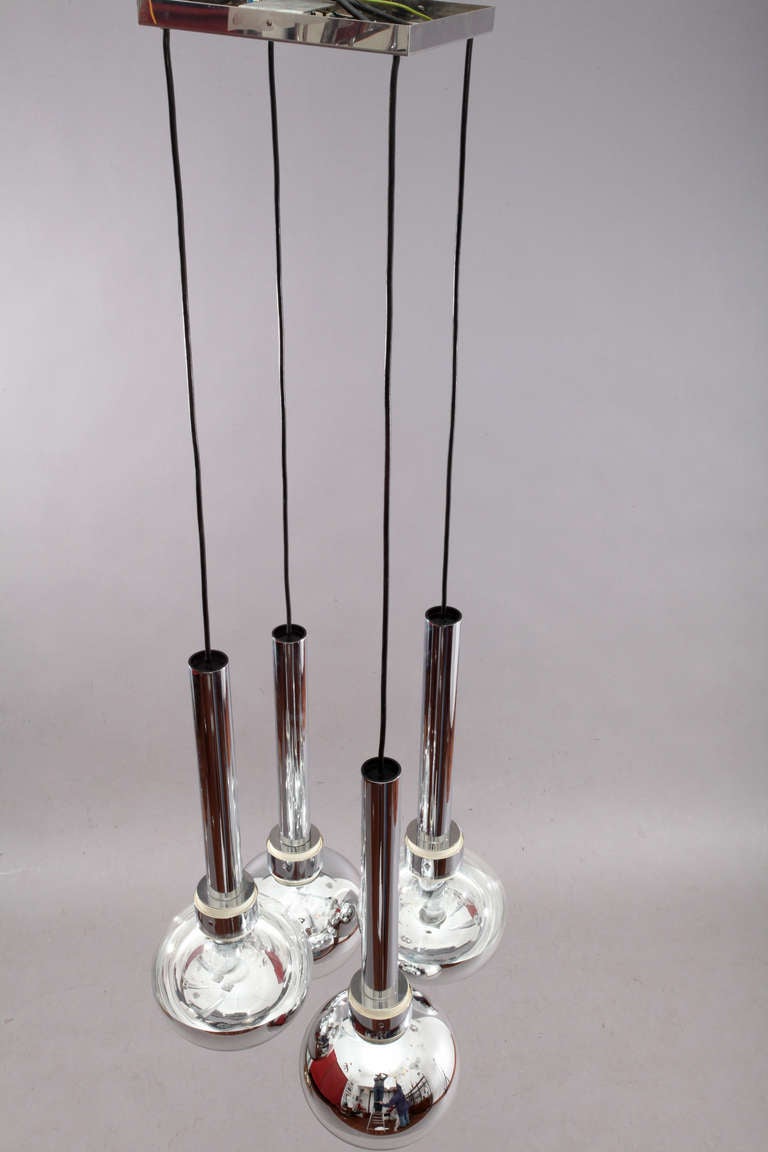 Late 20th Century Multi Pendant with Horizontal Mirroring Globes by Staff Leuchten