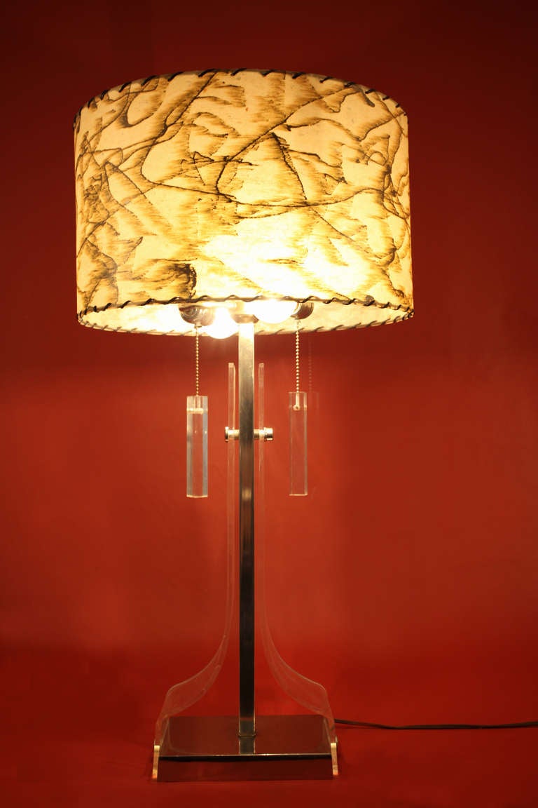 Amazing Sculptural Lucite Table Lamp, 1970s, Italian 1