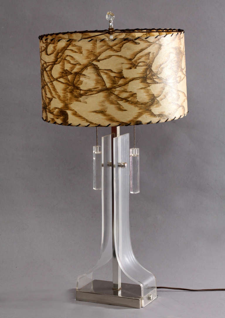 Amazing Sculptural Lucite Table Lamp, 1970s, Italian 4