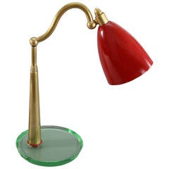 Table Lamp with Enameled Shade by Arredoluce, Italy 1950