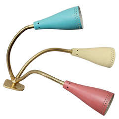 amazing wall lamp with three flexible arms - J.T. Kalmar 1950