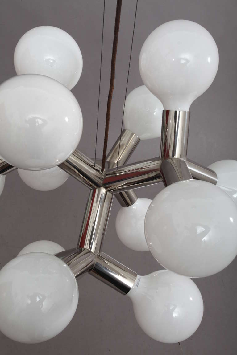 Late 20th Century Amazing Atomic Nickel Chandelier by J.T. Kalmar - Vienna 1970