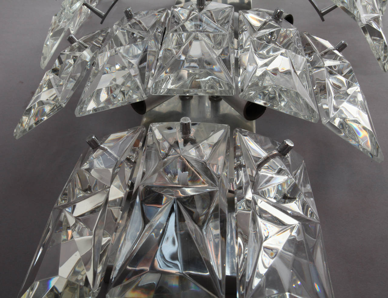 Amazing Pair of Huge Crystal Glass Sconces by Kinkeldey, 1950 (Österreichisch)