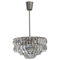 Amazing Crystal & Chrome Chandelier by Bakalowits & Sohne