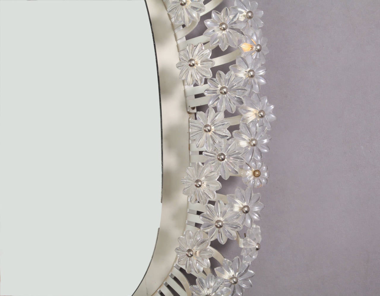Huge Illuminated Oval Mirror, Background Illumination Emil Stejnar for Nikoll In Excellent Condition In Vienna, Vienna