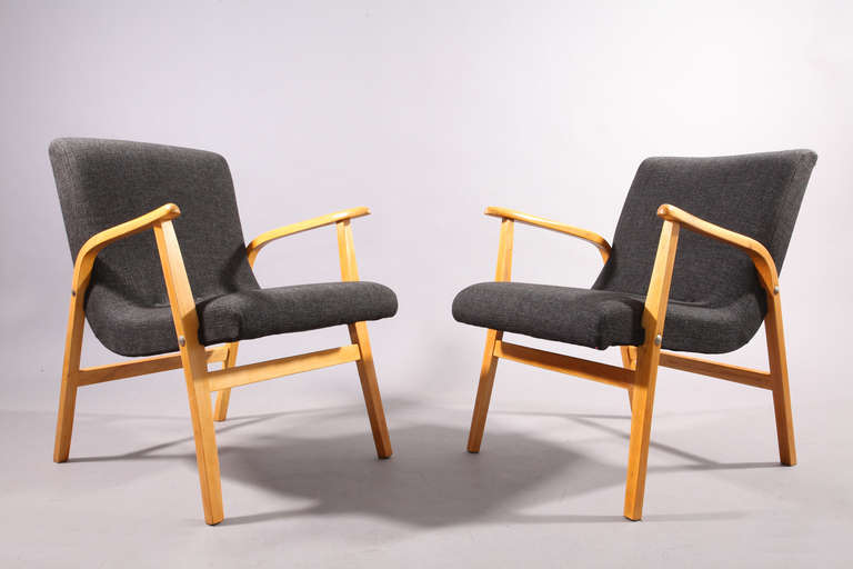 a pair of armchairs,
designed by Roland Rainer for the Vienna Caffee 