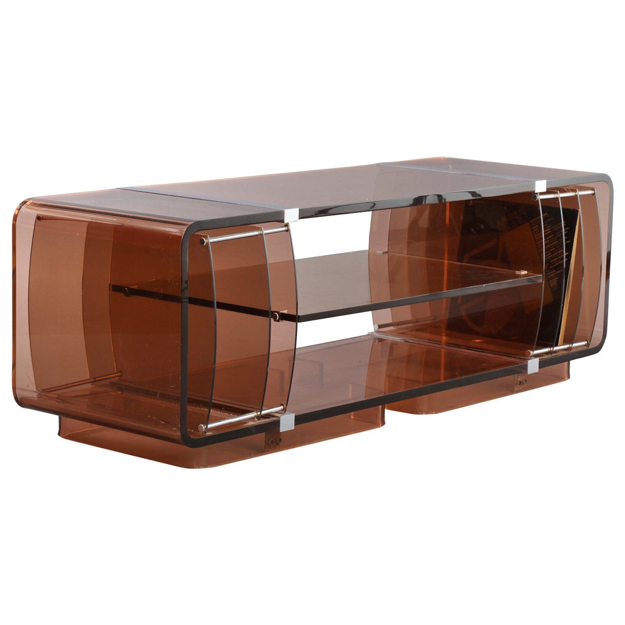 Amazing Space Age Smoked Lucite Vinyl Records Stand