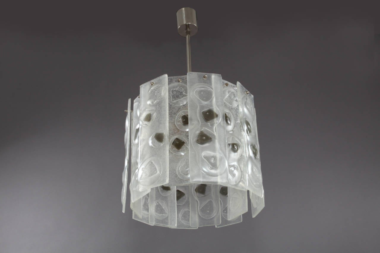 Glass Italian Hanging Lamp Attributed by Mazzega Murano, 1970 For Sale