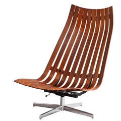 Hans Brattrud "Scandia" Swivel Lounge Chair for Hove Mobler in Rosewood