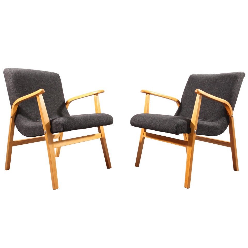 Pair of Roland Rainer Armchairs, Designed for the Vienna Caffee Ritter
