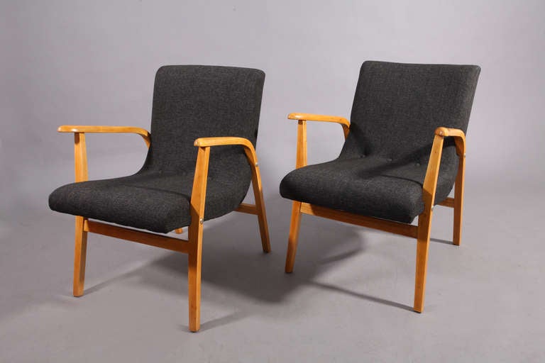 Austrian Pair of Roland Rainer Armchairs, Designed for the Vienna Caffee Ritter