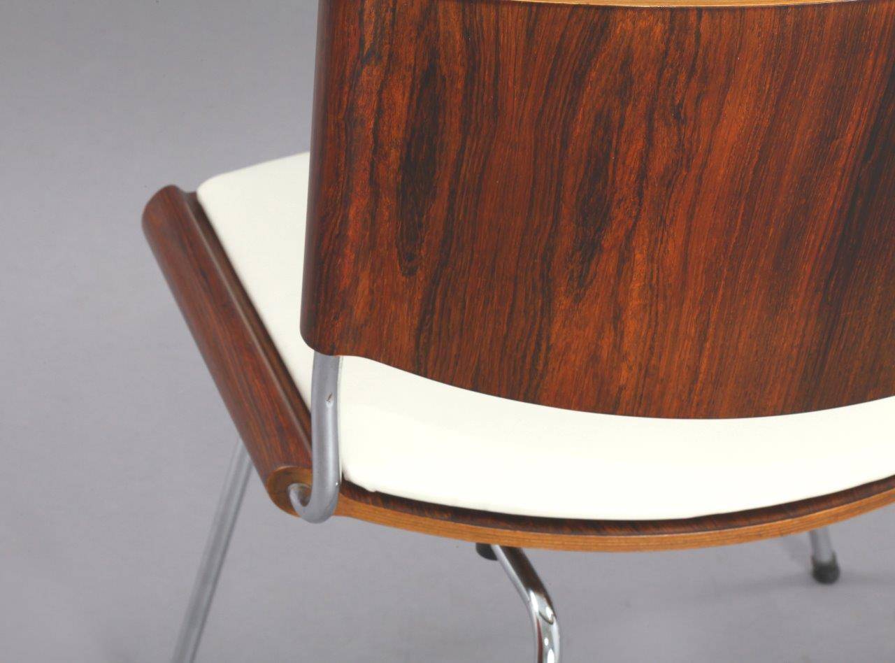 Mid-20th Century Amazing Set of Six Nanna Ditzel Rosewood Stacking Dining Chairs
