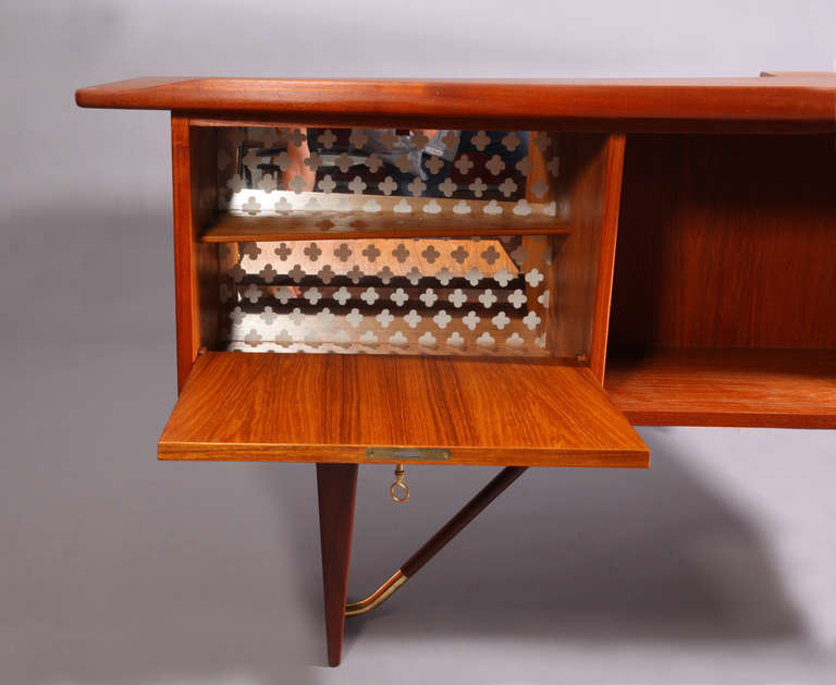 Very Rare Asymmetrical Teak Wood Desk by Peter Lovig Nielsen, Denmark, 1960 2