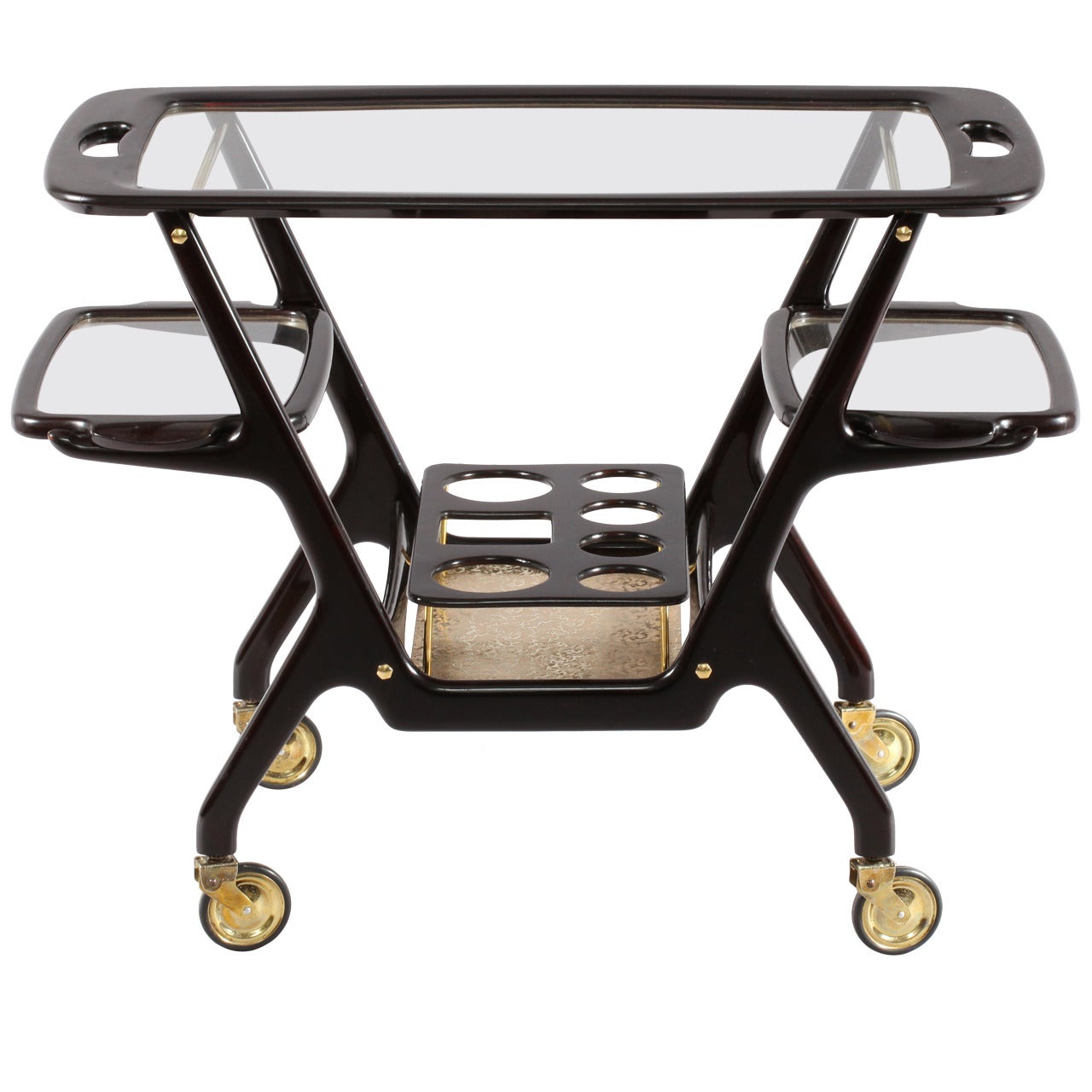 Italian Bar cart Designed by Cesare Lacca, Italy, 1950
