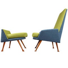 Lounge Chair with Ottoman Designed by Max Kment, Vienna, 1955