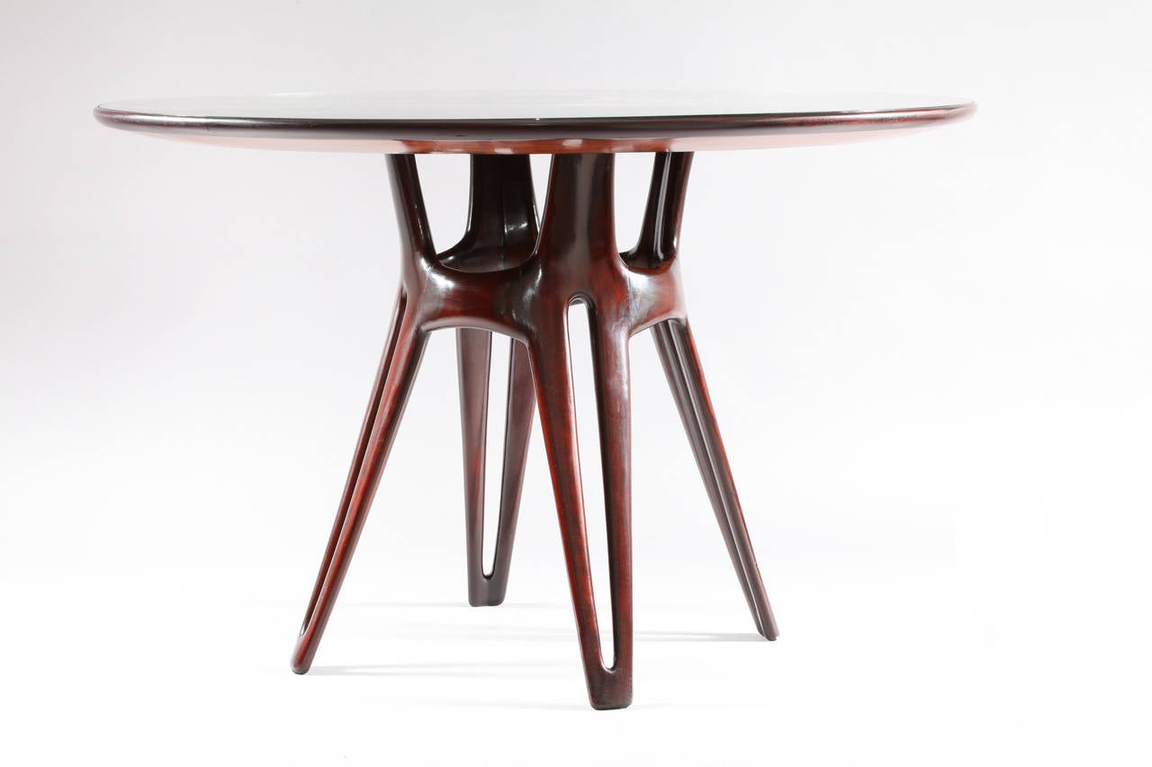 20th Century Amazing Marquetry  Rosewood Dining Table, Italy, 1950
