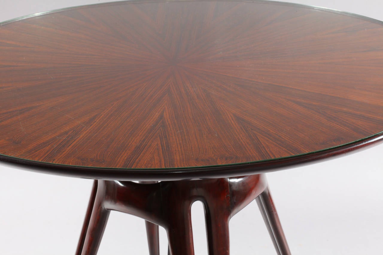 Italian Amazing Marquetry  Rosewood Dining Table, Italy, 1950