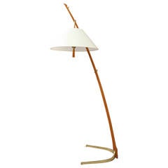 1940s Kalmar Thorn Stick / Dornstab Floor Lamp with Brass Foot, Austria