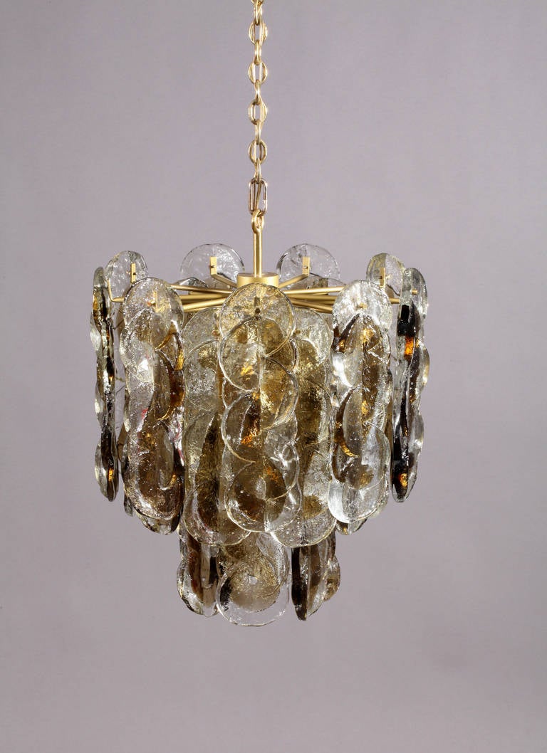 Huge frozen glass hanging lamp,
Model 