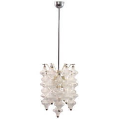 amazing crystal glass hanging lamp by J.T. Kalmar, Vienna, 1950