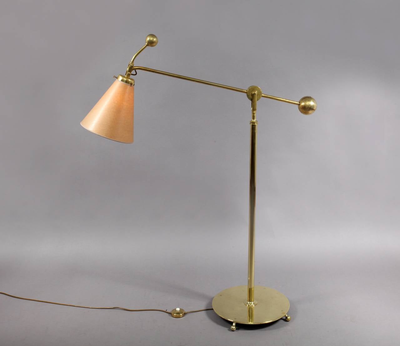 Austrian Amazing Floor Lamp Production Erzgiesserei A.G., Vienna, 1935