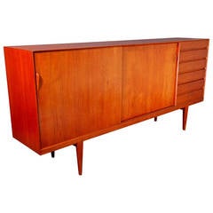 Teak Wood Sideboard Designed Rosengren Hansen, Denmark, 1960