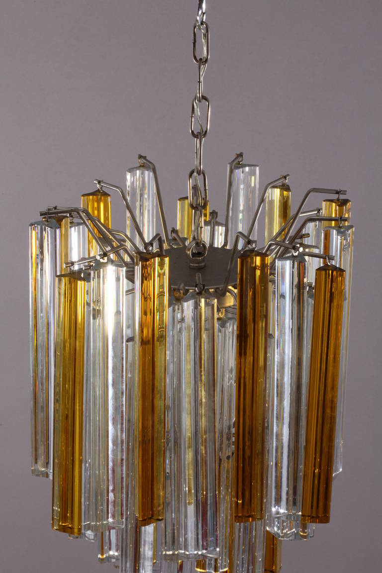 Two-Color Murano Venini Crystal Glass Chandelier, Italy, 1950 In Excellent Condition In Vienna, Vienna
