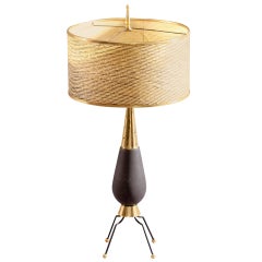 Charming Table Lamp with Brass Legs, 1950s