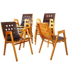 Eight Roland Rainer Stacking Chairs