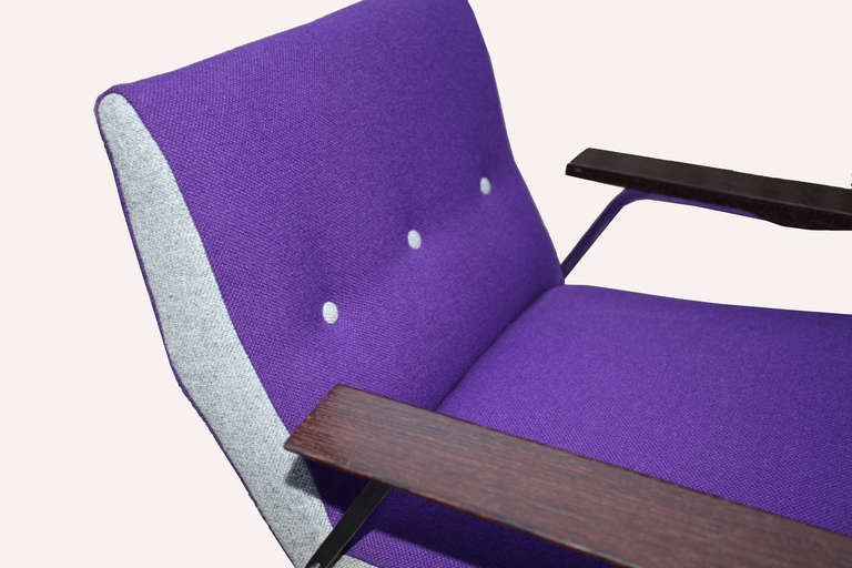 Belgian Two Purple Cantilever Chairs by Georg Van Rijk
