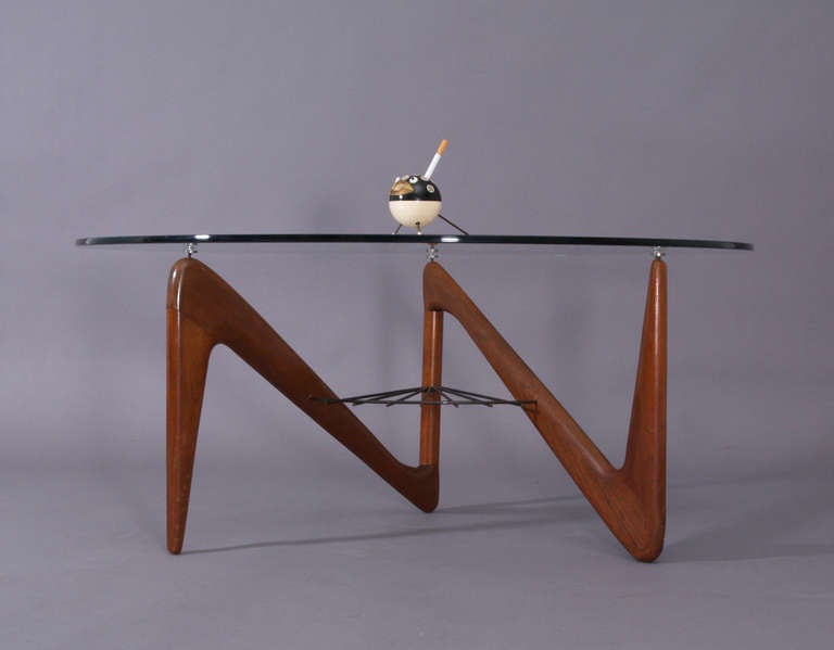 Triangle Coffee Table by Louis Sognot In Excellent Condition In Vienna, Vienna