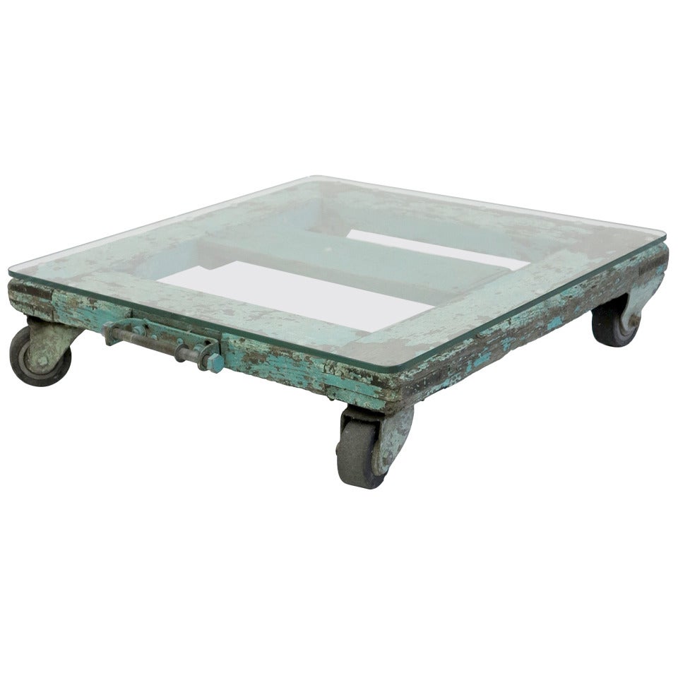 Glass Top Industrial Table 1930-1940