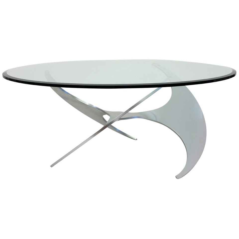 Glass Table " Propeller " by Knut Hesterberg for Ronald Schmidt, 1964 - 1967 For Sale