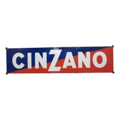 Vintage Cinzano Advertising Porcelain Sign Italy 1950-1955