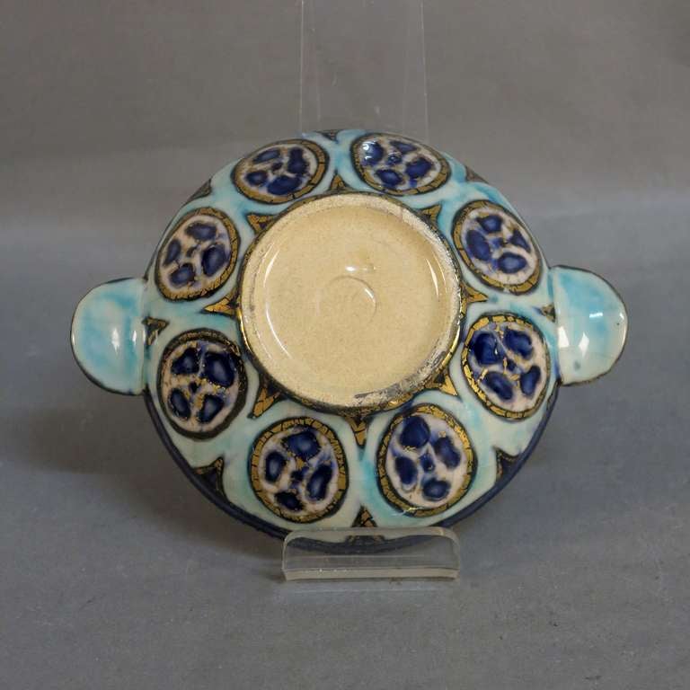 Hand-Painted Art Nouveau Ceramic Bowl by Andre Métthey 1910 For Sale