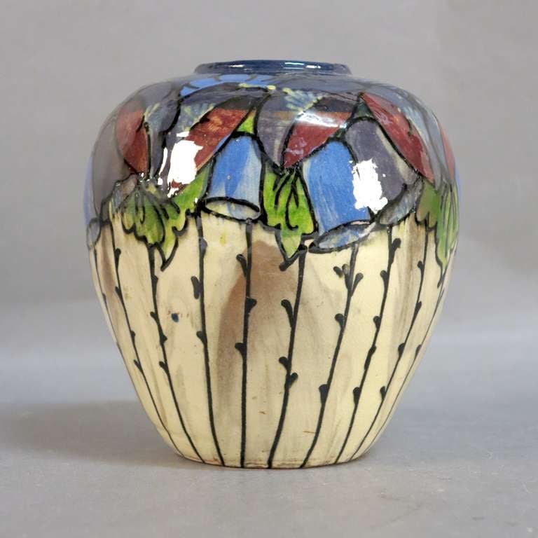 Jugendstil-Keramikvase von Huber-Roethe, 1900-1910
