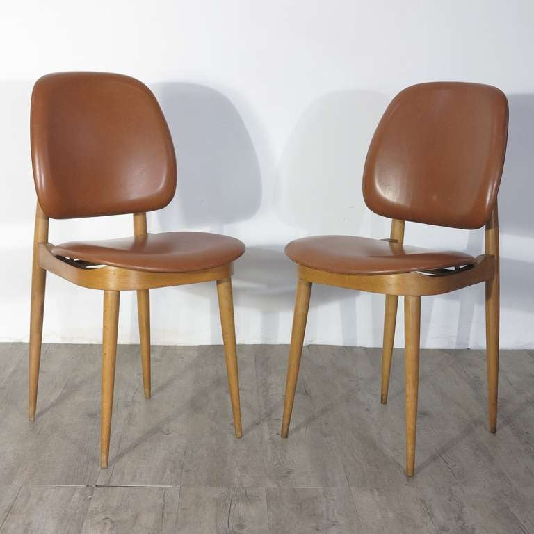 Two chairs designed by Guariche Pierre. France 1960.  Designed for L´Espace Le Corbusier in Firminy, Loire.

Designer: Guariche Pierre.

Year: 1960.

Measure: 85 x 42 x 50,5 cm. (33.46 x 16.54 x 19.69 inch)

Condition: Very good.

Shipping