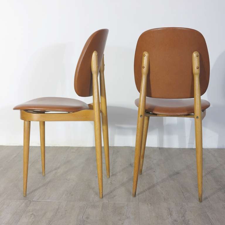 Mid-20th Century Two Chairs Designed by Pierre Guariche, France 1960 For Sale