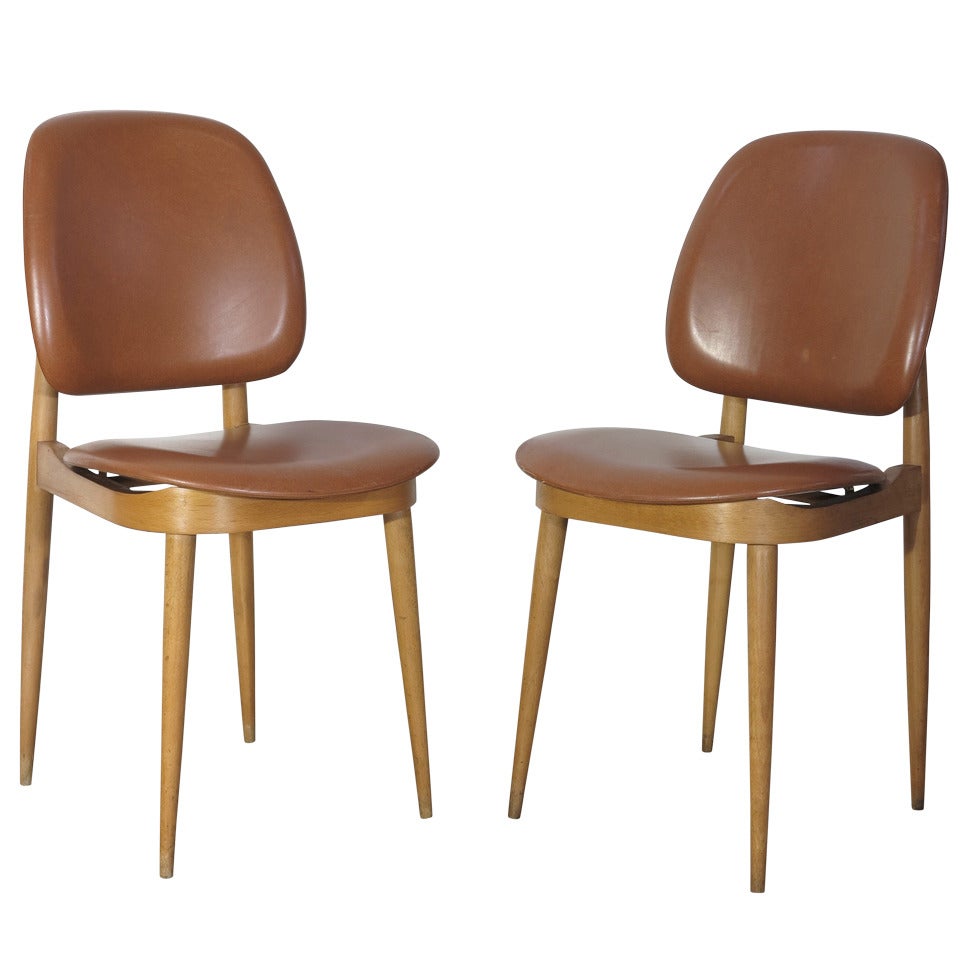 Two Chairs Designed by Pierre Guariche, France 1960 For Sale