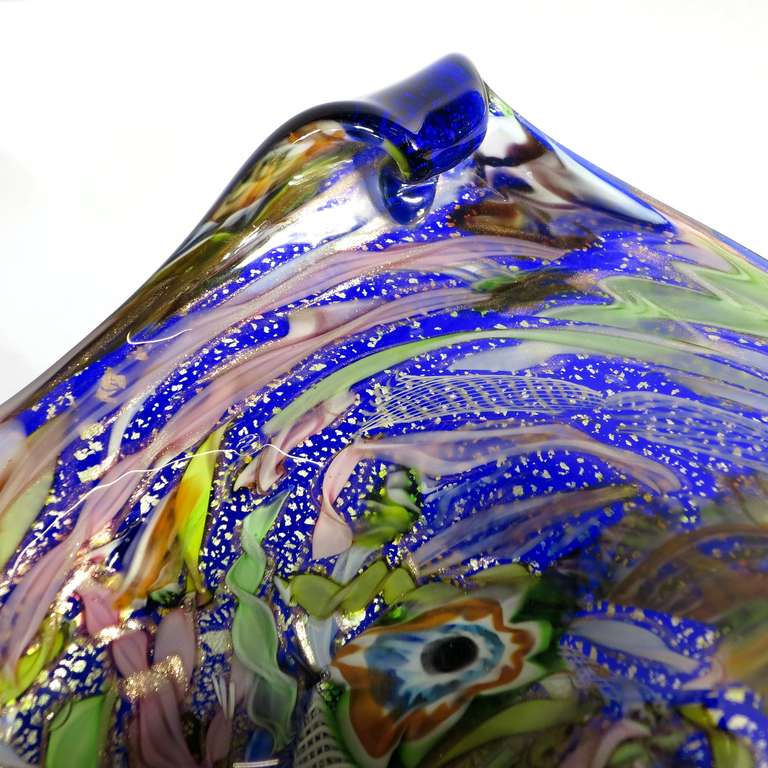 Italian Big Glass Bowl, Murano Dino Martens - Fratelli Toso Tutti Frutti Italy, 1950 - 1955 For Sale