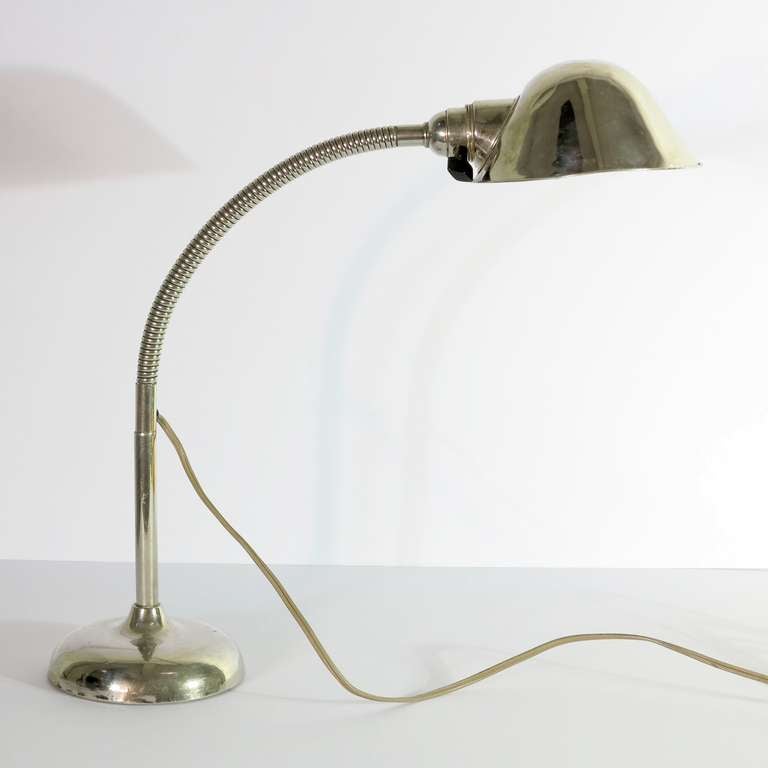 Goose Neck Desk Industrial Lamp. 1930 - 1935.