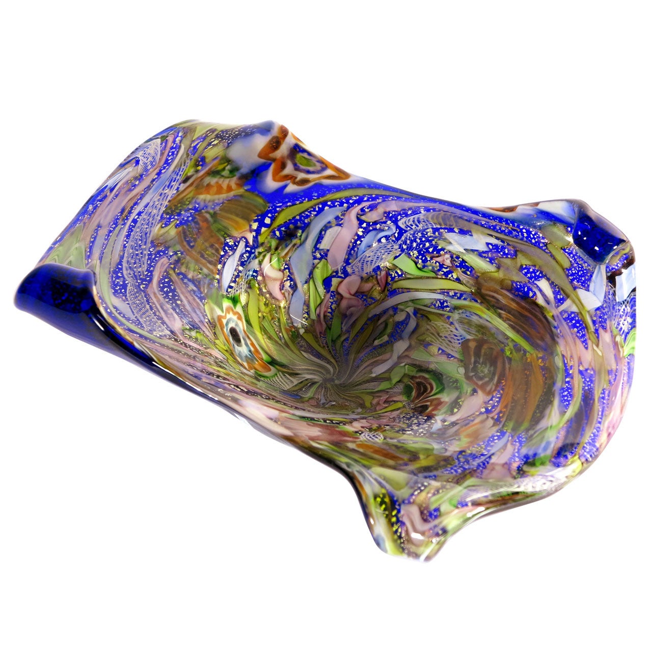 Big Glass Bowl, Murano Dino Martens - Fratelli Toso Tutti Frutti Italy, 1950 - 1955 For Sale