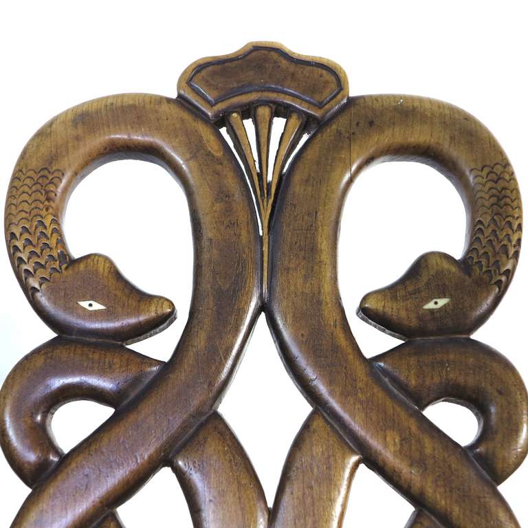 Two German Baroque Wood Snake Chairs 1720 - 1750. 1