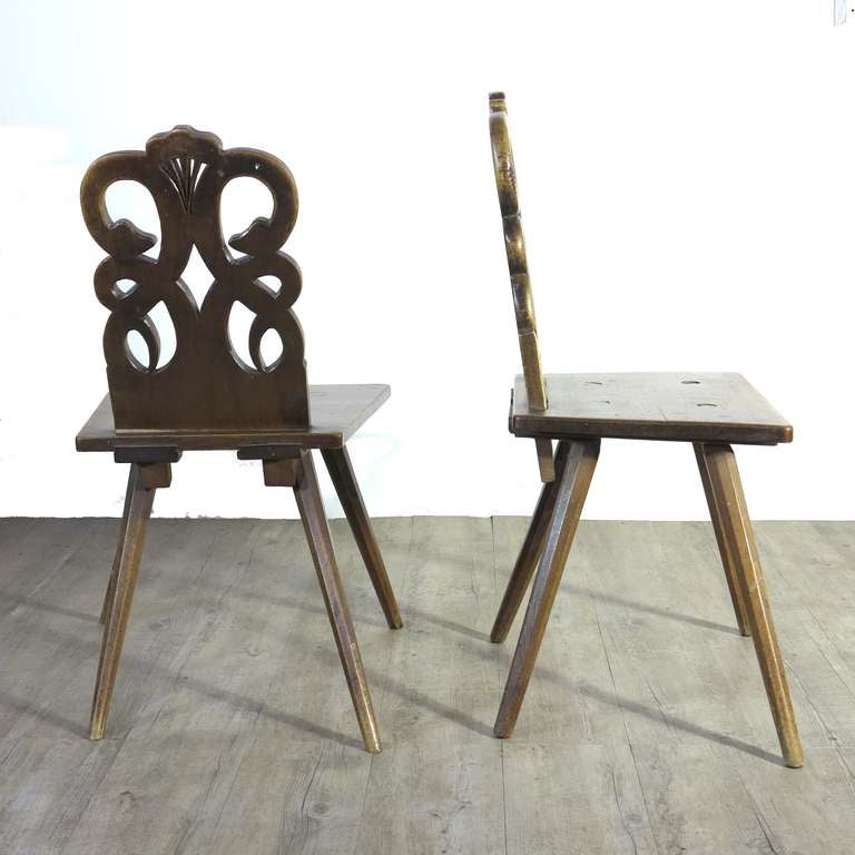 Two German Baroque Wood Snake Chairs 1720 - 1750. 4