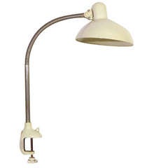 Vintage Kaiser Idell 6740 Clamp Task Lamp in White, Germany 1920-1930