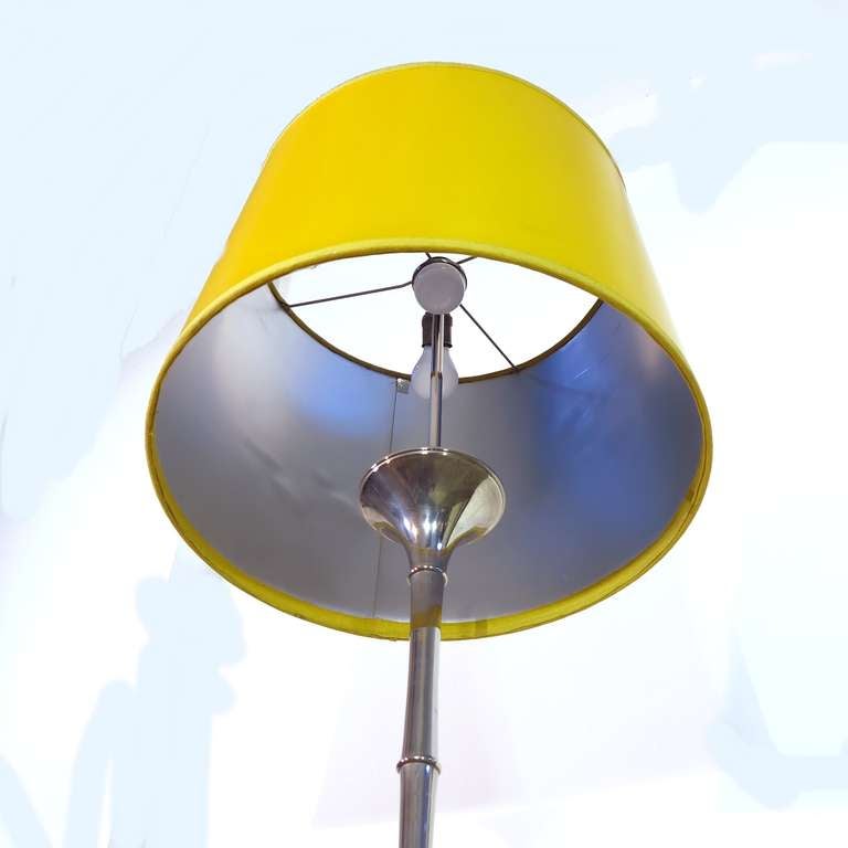 Seltener Ingo Maurer. Verchromte Stehlampe „Bamboo“ von „ML 1 F“ aus dem Jahr 1968 (Deutsch) im Angebot