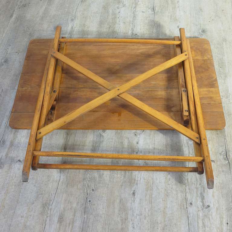 Industrial Wood Folding Table. Bauhaus Era, Germany 1930 - 1940 For Sale 1