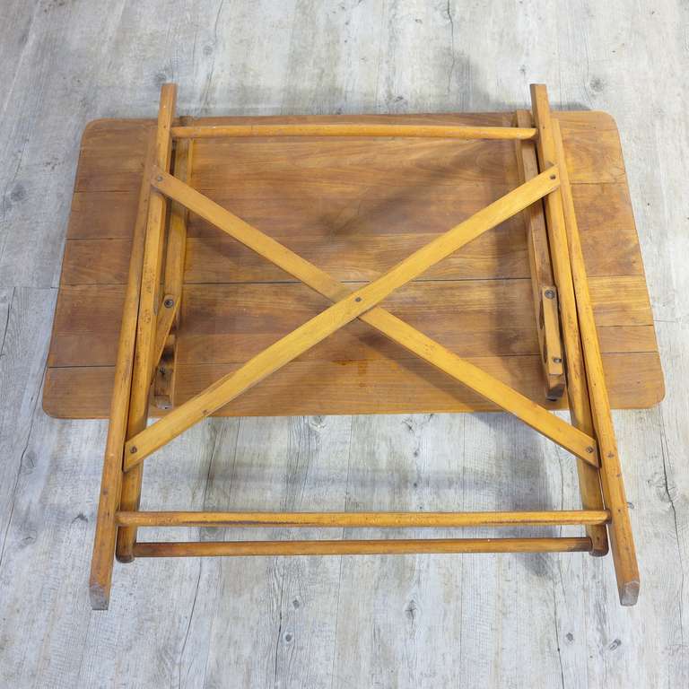 Industrial Wood Folding Table. Bauhaus Era, Germany 1930 - 1940 For Sale 2